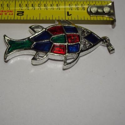 1970's Style Rainbow Fish Pendant 