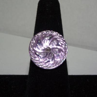 Swirl Glass Adjustable Ring 