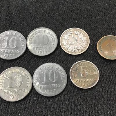 Lot of 7 Germany Pfennig - World Coins 