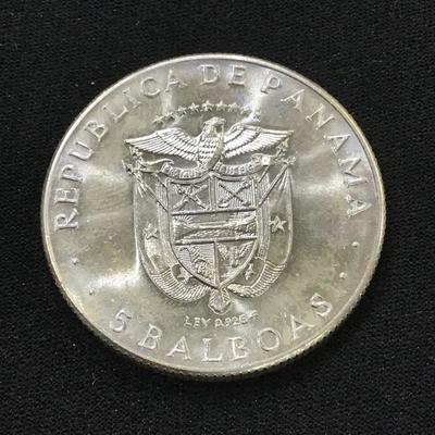 Panama 1970 5 Balboa Proof Silver Coin - World Coins