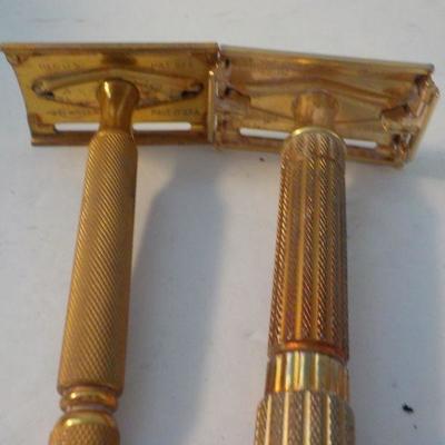 2- Gillette gold plate saftey razors