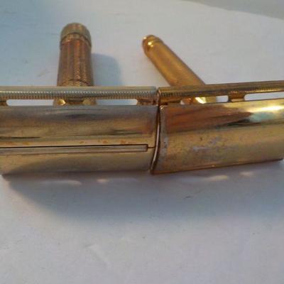 2- Gillette gold plate saftey razors