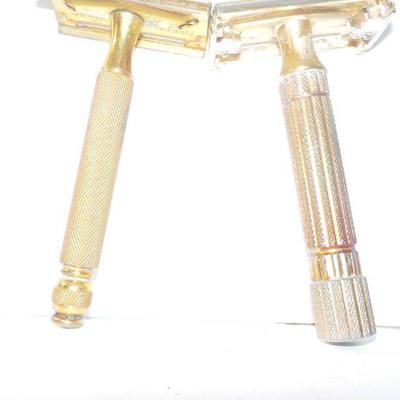 2- Gillette gold plate saftey razors