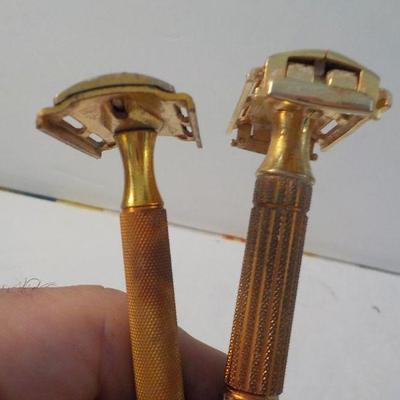 2- Gillette gold plate saftey razors