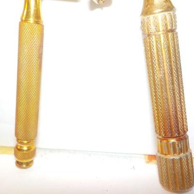 2- Gillette gold plate saftey razors