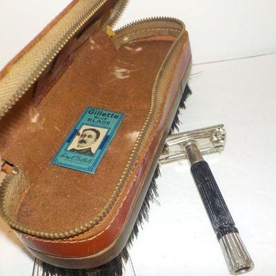 Vintage shoe and shave kit.
