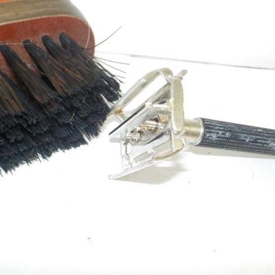 Vintage shoe and shave kit.