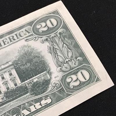 1974 $20 Dollar Bill - Back/Front Offset print error - Mint Uncirculated 