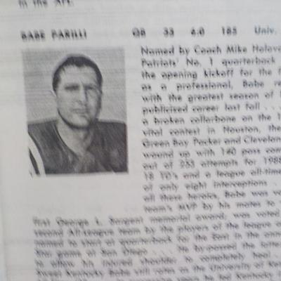 " Boston Patriots 1963 and Boston Yanks Press programs."