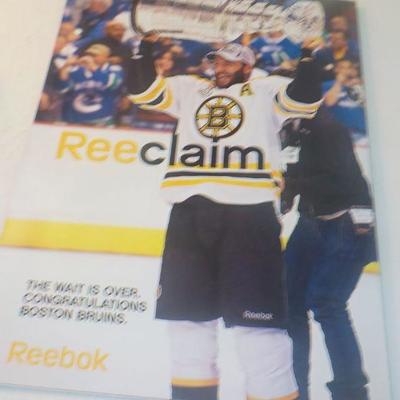 " Boston Bruins 2011 Standley Cup Magazine and official Bruins chest patch.