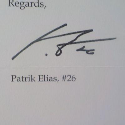 " Signed by New Jersey Devils Patrik Elias #26.