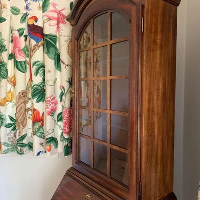 LOT 138   ANTIQUE STYLE DROP FRONT LIGHTED SECRETARY/BOOK CASE