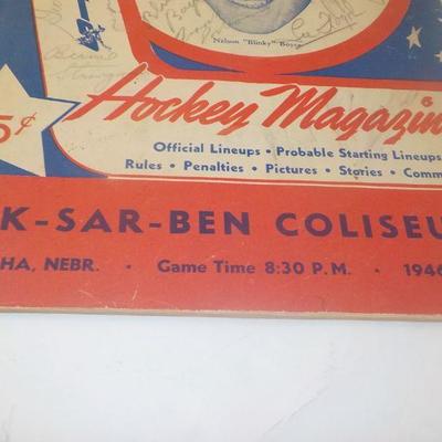 " Pro Hockey Magazine 1946 to 1947 Greats' Signed on cover by players.
