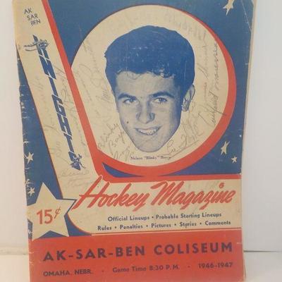 " Pro Hockey Magazine 1946 to 1947 Greats' Signed on cover by players.