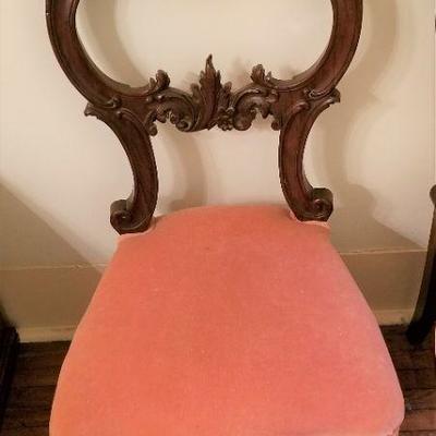 Lot #112  Pair Antique Side Chairs - Victorian