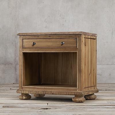 RESTORATION HARDWARE FRENCH EMPIRE OPEN NIGHTSTAND in natural