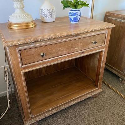 RESTORATION HARDWARE FRENCH EMPIRE OPEN NIGHTSTAND in natural
