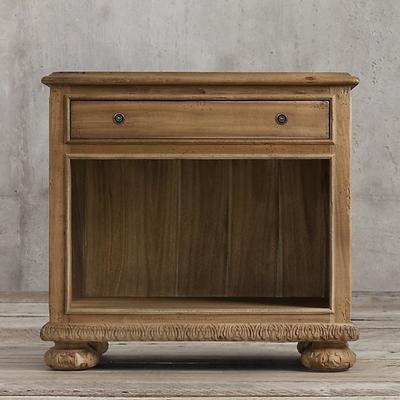 RESTORATION HARDWARE FRENCH EMPIRE OPEN NIGHTSTAND in natural