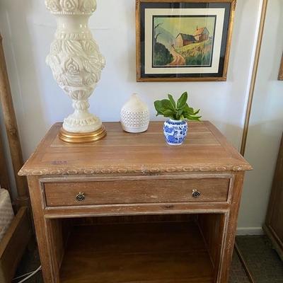 RESTORATION HARDWARE FRENCH EMPIRE OPEN NIGHTSTAND in natural