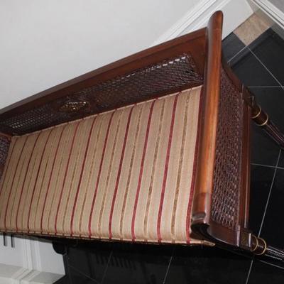 Caned Settee in Mahogany with Antique Gold