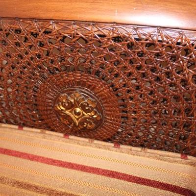 Caned Settee in Mahogany with Antique Gold