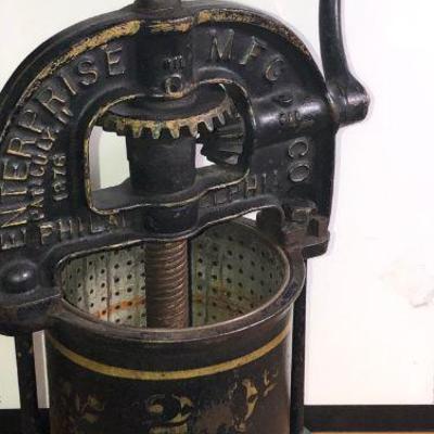 1876 Antique Tole Cast Iron Sausage Maker
