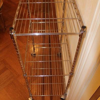 Industrial Chrome Modern Wire Rack Shelves with Casters