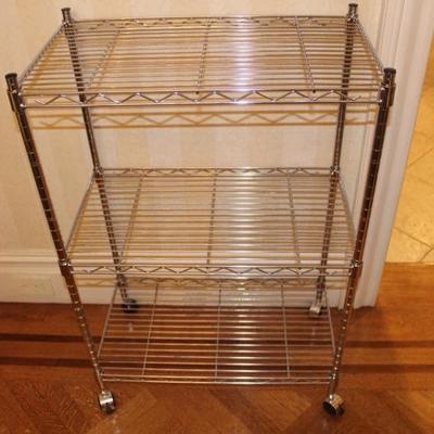 Industrial Chrome Modern Wire Rack Shelves with Casters