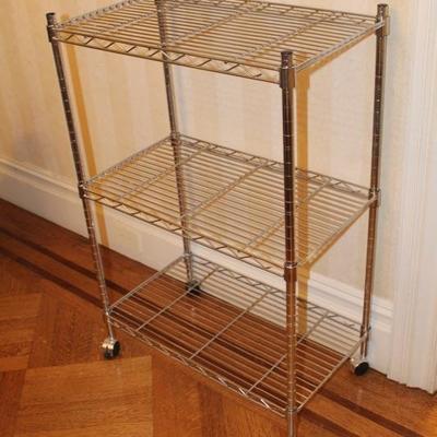 Industrial Chrome Modern Wire Rack Shelves with Casters