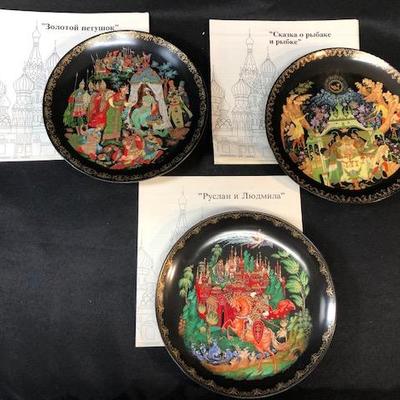 Set of 3 Russian Decorative Collector's Plates