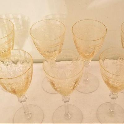 Lot #126  Set of 7 Claret Glasses  - Fostoria 