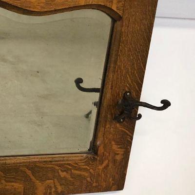 Pretty Oak Coat Hanger Mirror