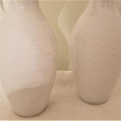 Lot #128  Pair of KPM Porcelain mid-century urns - Basketweave pattern