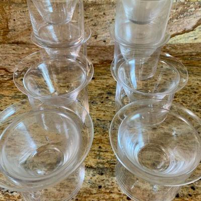 LOT 168  MCM CLEAR GLASS SHRIMP COCKTAIL SET OR 8