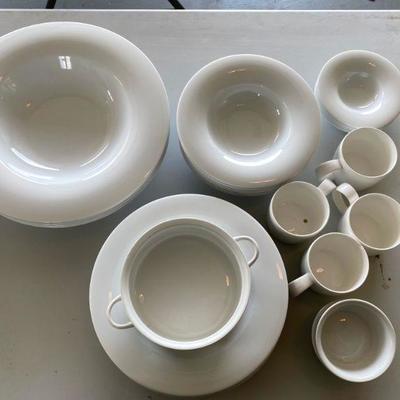 Lot # 560 Lot of Crate and Barrel White Dish Set 