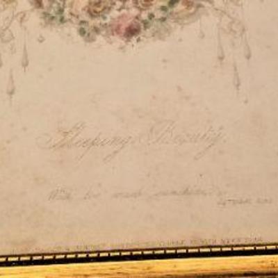 Lot #137  19th Century "Sleeping Beauty" Engraving - framed