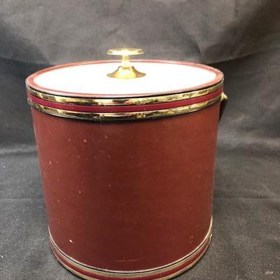 Vintage Brown & Gold Ice Bucket