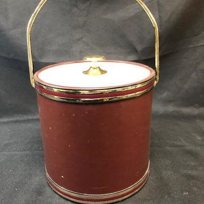 Vintage Brown & Gold Ice Bucket