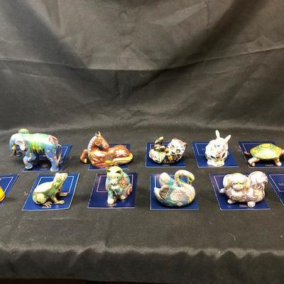 11 House of Faberge Imperial Palace Cloisonne Animal Figurines