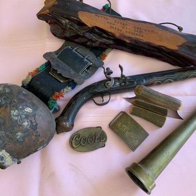 LOT 178  GROUP OF ANTIQUE ODDITIES CABIN DECOR 
