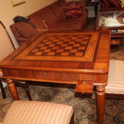 Walnut Game Table Directoire Style 