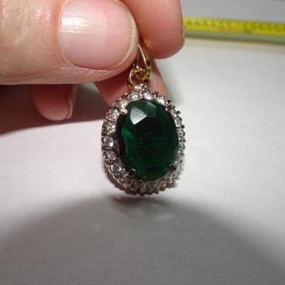 Emerald Green Rhinestone Pendant 
