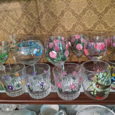 Misc Hand Painted Glasses - Different Sizes 