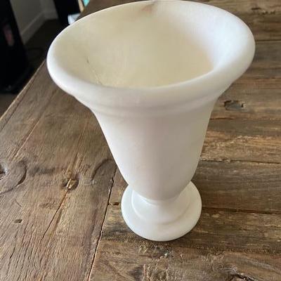 White alabaster marble vase heavy