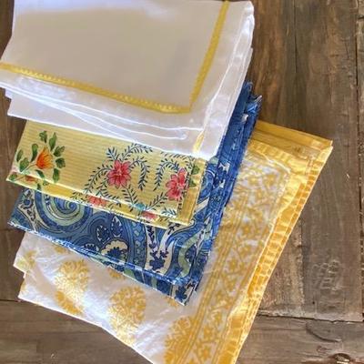 Napkins set of 14 mix and match yellow blue