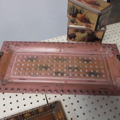 Lot 98 - Home Decor Serving Trays & Canisters