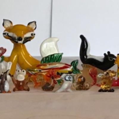 Lot #56 Large Lot Of Hand Blown Glass Animals 