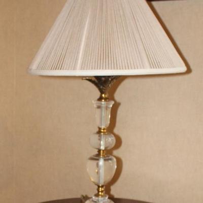 Crystal and Brass Modern Lamp with Shade