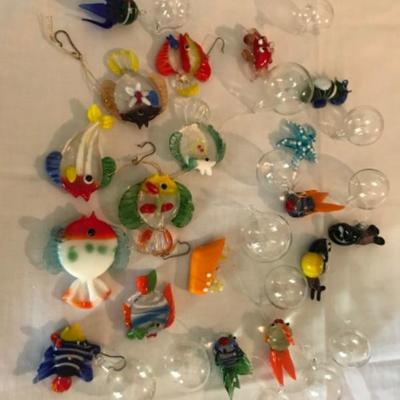 Lot #59 Small Glass Sea Life Ornaments 