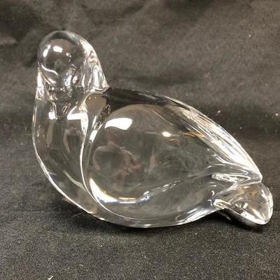 4" Crystal Dove by Val St Lambert for DeSorss